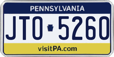 PA license plate JTO5260