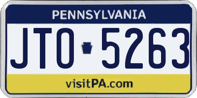 PA license plate JTO5263