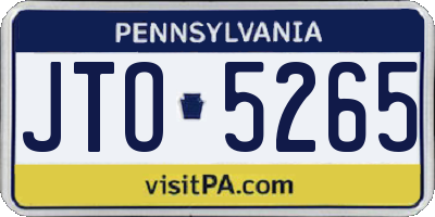PA license plate JTO5265