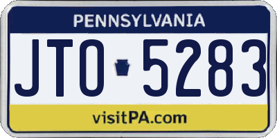 PA license plate JTO5283