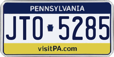 PA license plate JTO5285
