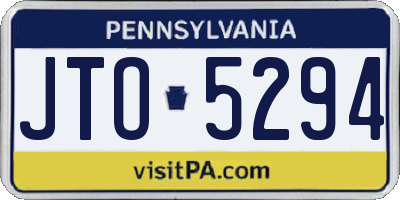 PA license plate JTO5294
