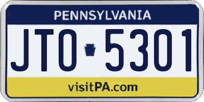 PA license plate JTO5301