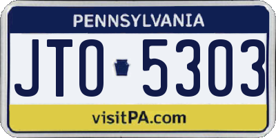 PA license plate JTO5303