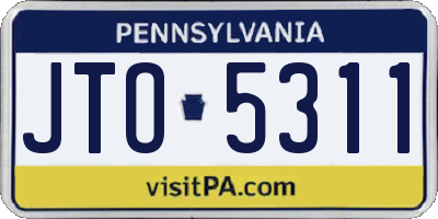 PA license plate JTO5311