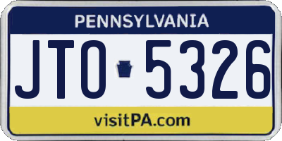 PA license plate JTO5326