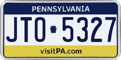 PA license plate JTO5327