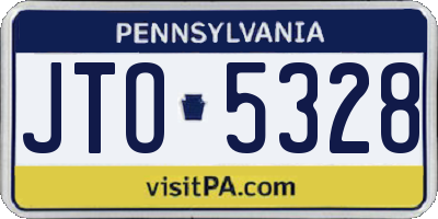 PA license plate JTO5328