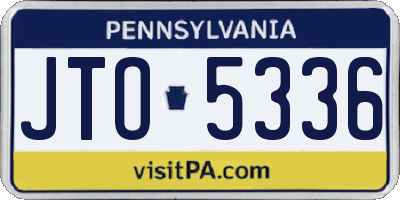 PA license plate JTO5336