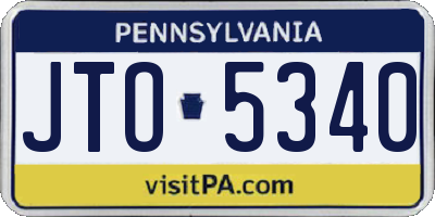 PA license plate JTO5340
