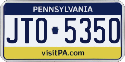 PA license plate JTO5350