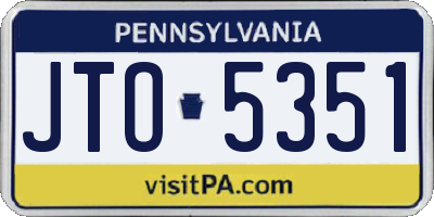 PA license plate JTO5351
