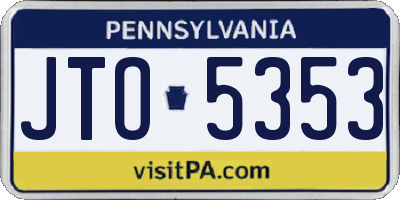 PA license plate JTO5353