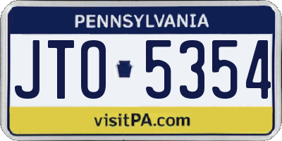 PA license plate JTO5354
