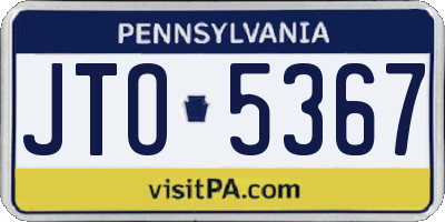 PA license plate JTO5367