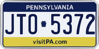 PA license plate JTO5372