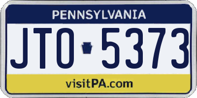 PA license plate JTO5373