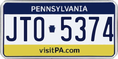 PA license plate JTO5374