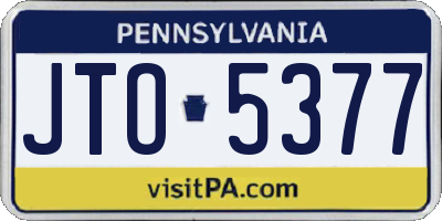 PA license plate JTO5377