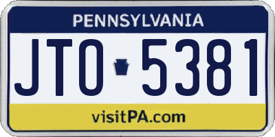 PA license plate JTO5381