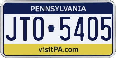 PA license plate JTO5405