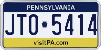 PA license plate JTO5414