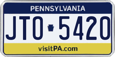 PA license plate JTO5420