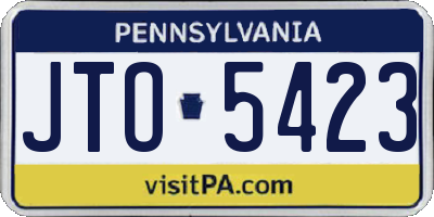 PA license plate JTO5423