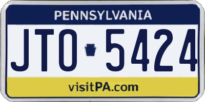 PA license plate JTO5424
