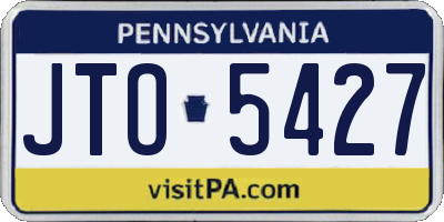 PA license plate JTO5427