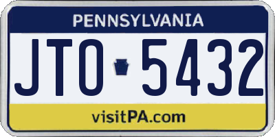 PA license plate JTO5432