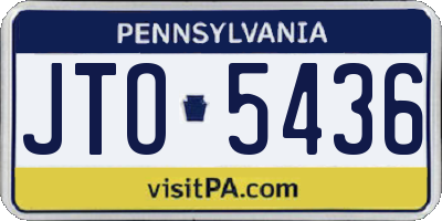 PA license plate JTO5436