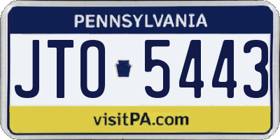 PA license plate JTO5443