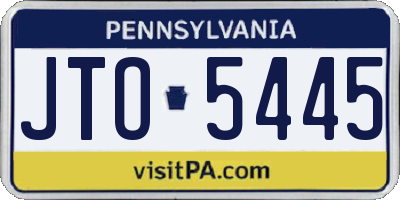 PA license plate JTO5445