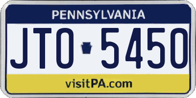 PA license plate JTO5450
