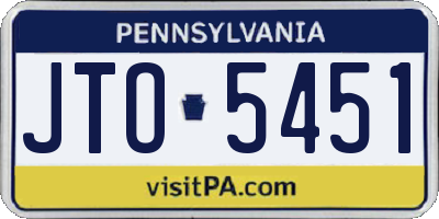 PA license plate JTO5451