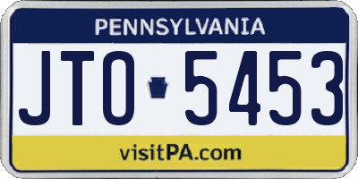 PA license plate JTO5453