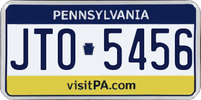 PA license plate JTO5456