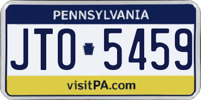 PA license plate JTO5459