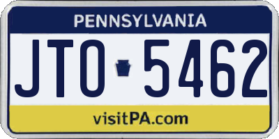 PA license plate JTO5462
