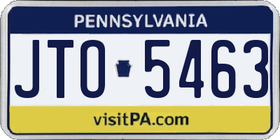 PA license plate JTO5463