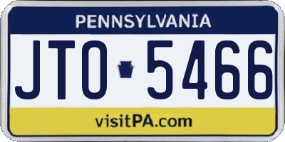 PA license plate JTO5466