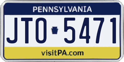 PA license plate JTO5471