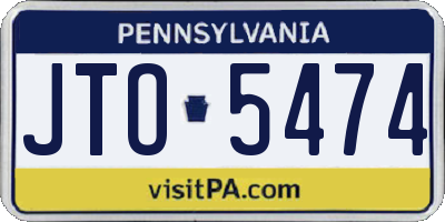 PA license plate JTO5474