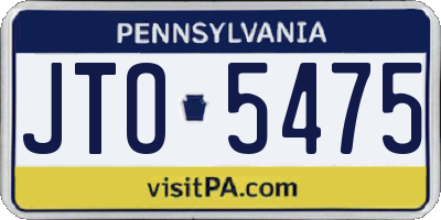 PA license plate JTO5475