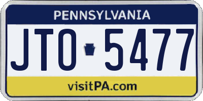 PA license plate JTO5477