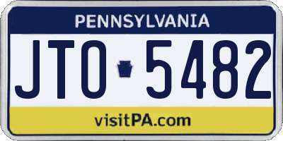 PA license plate JTO5482