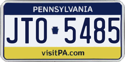 PA license plate JTO5485