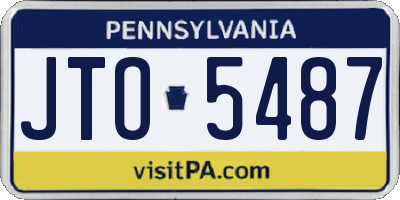 PA license plate JTO5487