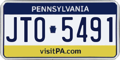 PA license plate JTO5491